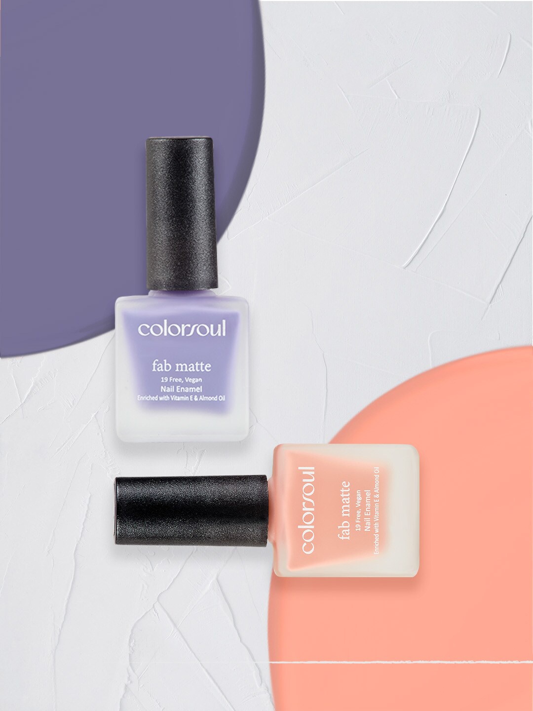 Colorsoul Set of 2 Fab Matte Vegan Nail Enamel with Vitamin E & Almond Oil 8 ml (Each)-Subtle Nude F02 & Cotton Dream F11, Purple
Colorsoul Set of 2 Fab Matte Vegan Nail Enamel with Vitamin E & Almond Oil 8 ml (Each)-Subtle Nude F02 & Cotton Dream F11, Purple