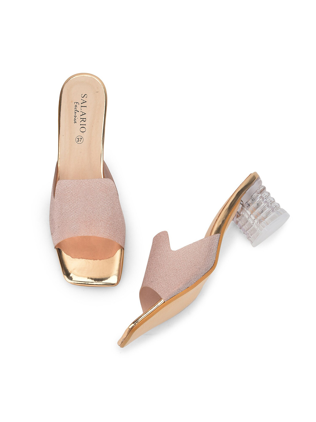 SALARIO Gold-Toned PU Block Heels
SALARIO Gold-Toned PU Block Heels