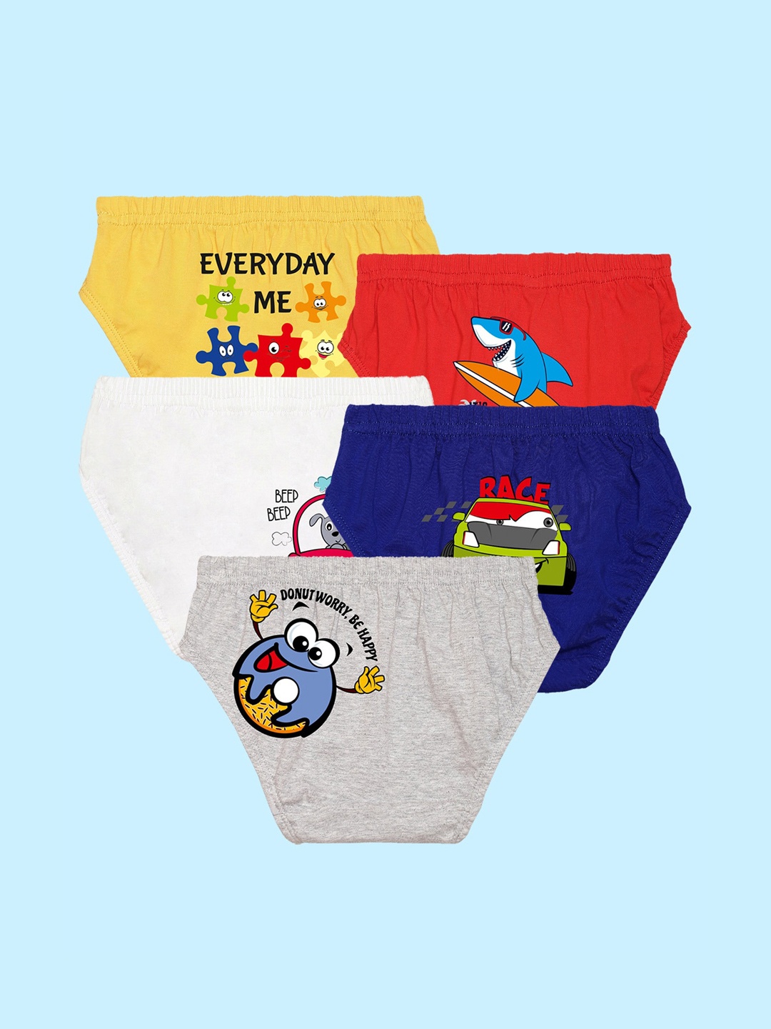 NUSYL Boys Pack Of 5 Printed Pure Cotton Anti Microbial Basic Briefs NUBCBRFPO5.0012, Red
NUSYL Boys Pack Of 5 Printed Pure Cotton Anti Microbial Basic Briefs NUBCBRFPO5.0012, Red