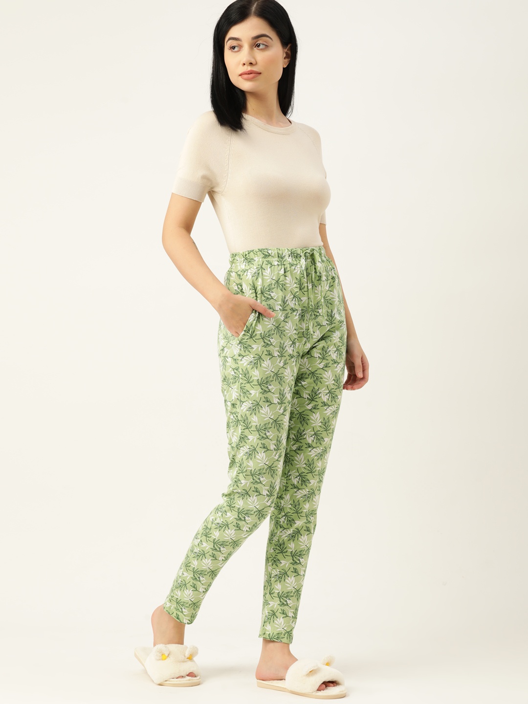 ETC Women Green Printed Lounge Pants