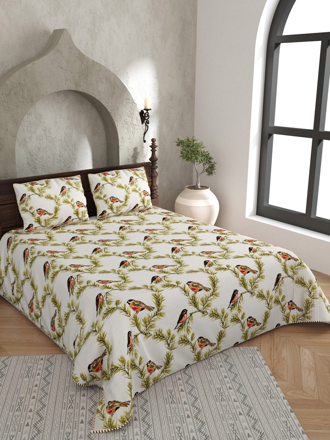 JAIPUR FABRIC Floral Reversible AC Room 150 GSM Double Bed Blanket With 2 Pillow Covers, Off white
JAIPUR FABRIC Floral Reversible AC Room 150 GSM Double Bed Blanket With 2 Pillow Covers, Off white