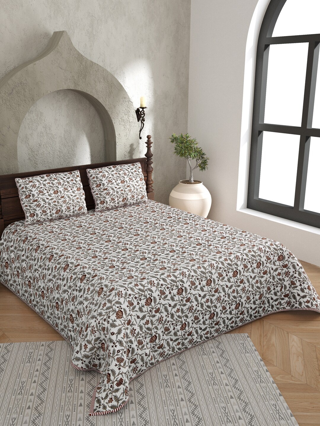 JAIPUR FABRIC Floral Reversible AC Room 150 GSM Double Bed Blanket With 2 Pillow Covers, White
JAIPUR FABRIC Floral Reversible AC Room 150 GSM Double Bed Blanket With 2 Pillow Covers, White