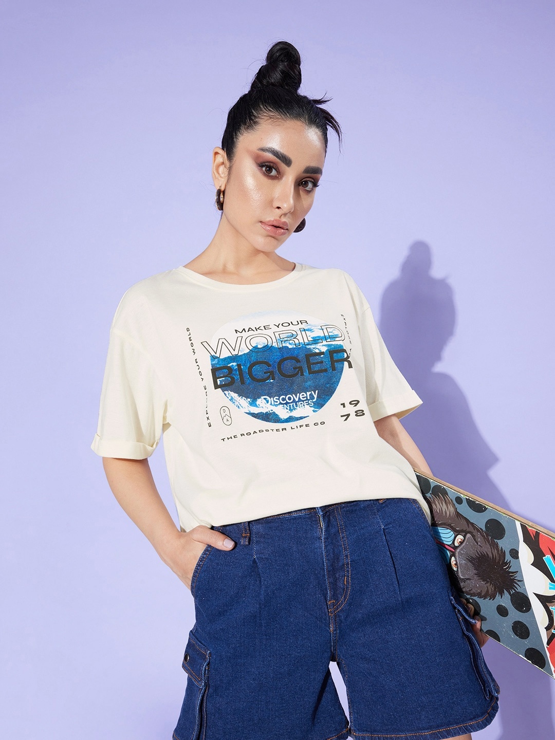 The Roadster Lifestyle Co. Women Ivory Off White Boxy Hollaback Femme Blouse T-shirt
The Roadster Lifestyle Co. Women Ivory Off White Boxy Hollaback Femme Blouse T-shirt