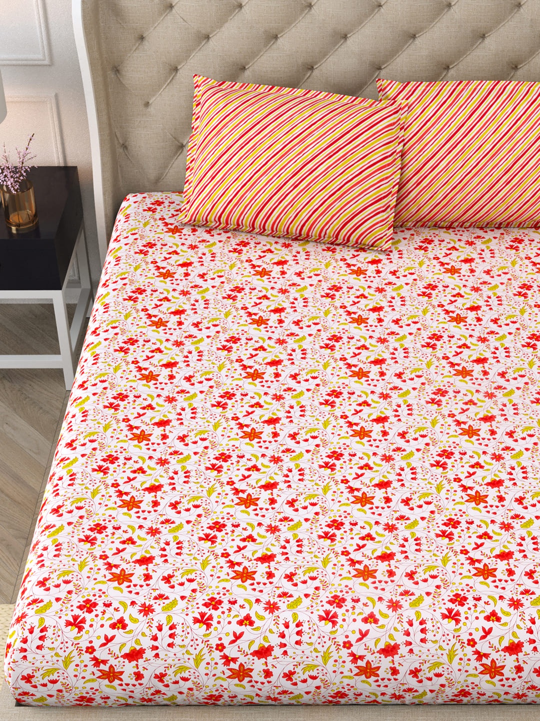 DREAM WEAVERZ Blue & White Floral 300 TC Pure Cotton Double Bedsheet with 2 Pillow Covers
DREAM WEAVERZ Blue & White Floral 300 TC Pure Cotton Double Bedsheet with 2 Pillow Covers
