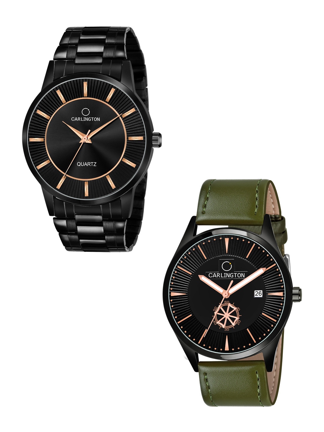 CARLINGTON Men Set Of 2 Combo Black & Black Leather Analogue Watch Combo CT6020 BB-CT1020
CARLINGTON Men Set Of 2 Combo Black & Black Leather Analogue Watch Combo CT6020 BB-CT1020