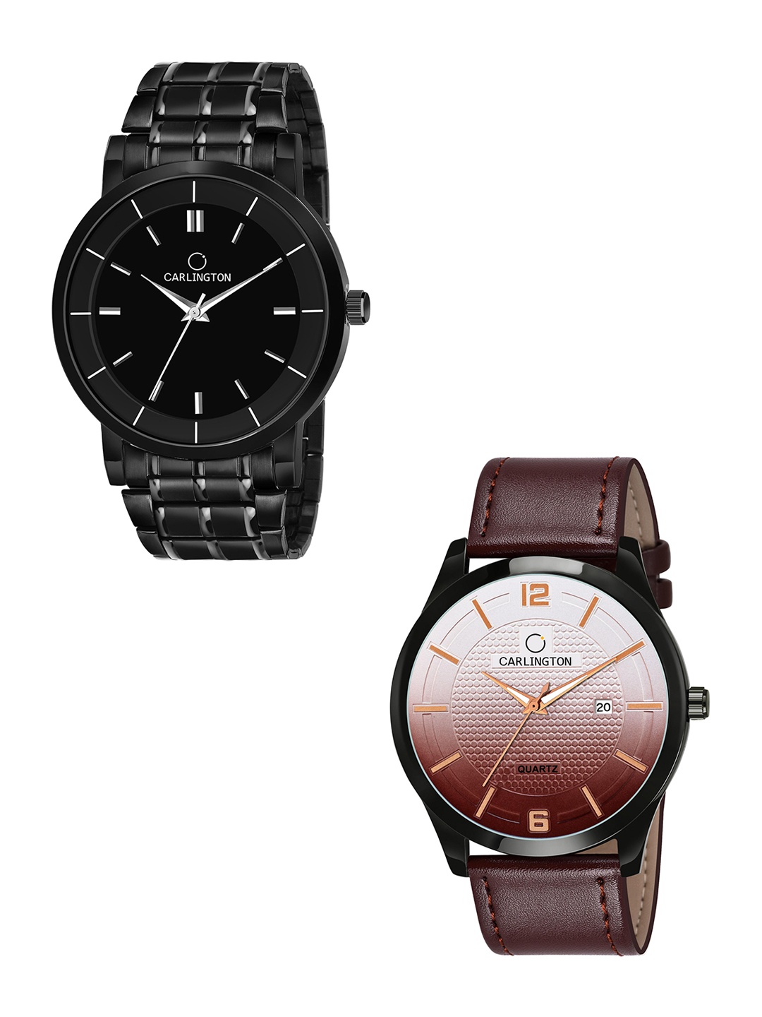 CARLINGTON Men Pack Of 2 Dial & Bracelet Style Straps Analogue Watch CT6040 BB-CT1010, Black
CARLINGTON Men Pack Of 2 Dial & Bracelet Style Straps Analogue Watch CT6040 BB-CT1010, Black
