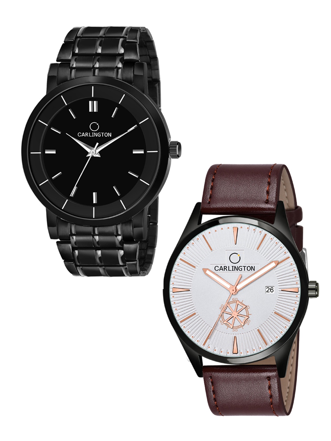 CARLINGTON Men Set Of 2 Printed Dial & Leather Analogue Watches CT6040 BB-CT1020, Black
CARLINGTON Men Set Of 2 Printed Dial & Leather Analogue Watches CT6040 BB-CT1020, Black