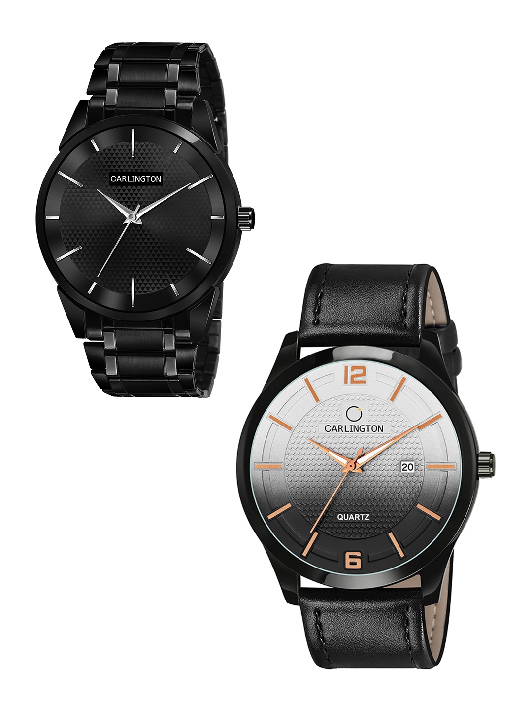 CARLINGTON Men Dial Set of 2 Leather Wrap Around Strap Analogue Watch CT6010 BB-CT1010, Black
CARLINGTON Men Dial Set of 2 Leather Wrap Around Strap Analogue Watch CT6010 BB-CT1010, Black
