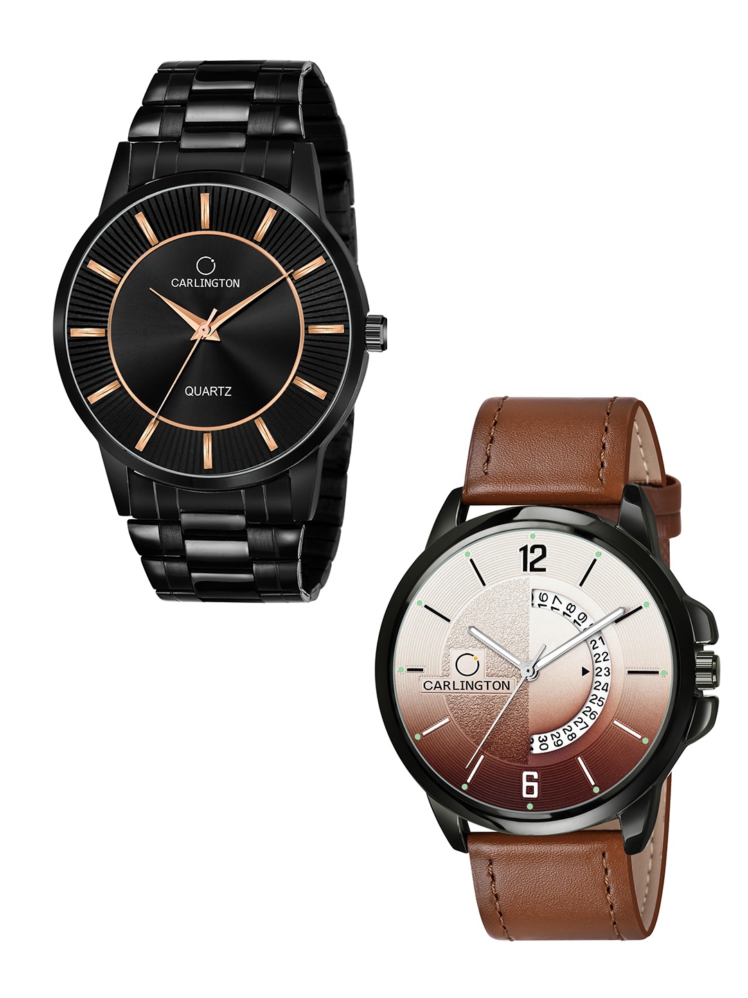 CARLINGTON Men Brown Dial & Leather Strap Analogue Watch Combo CT6020 BB-CT1030, Black
CARLINGTON Men Brown Dial & Leather Strap Analogue Watch Combo CT6020 BB-CT1030, Black
