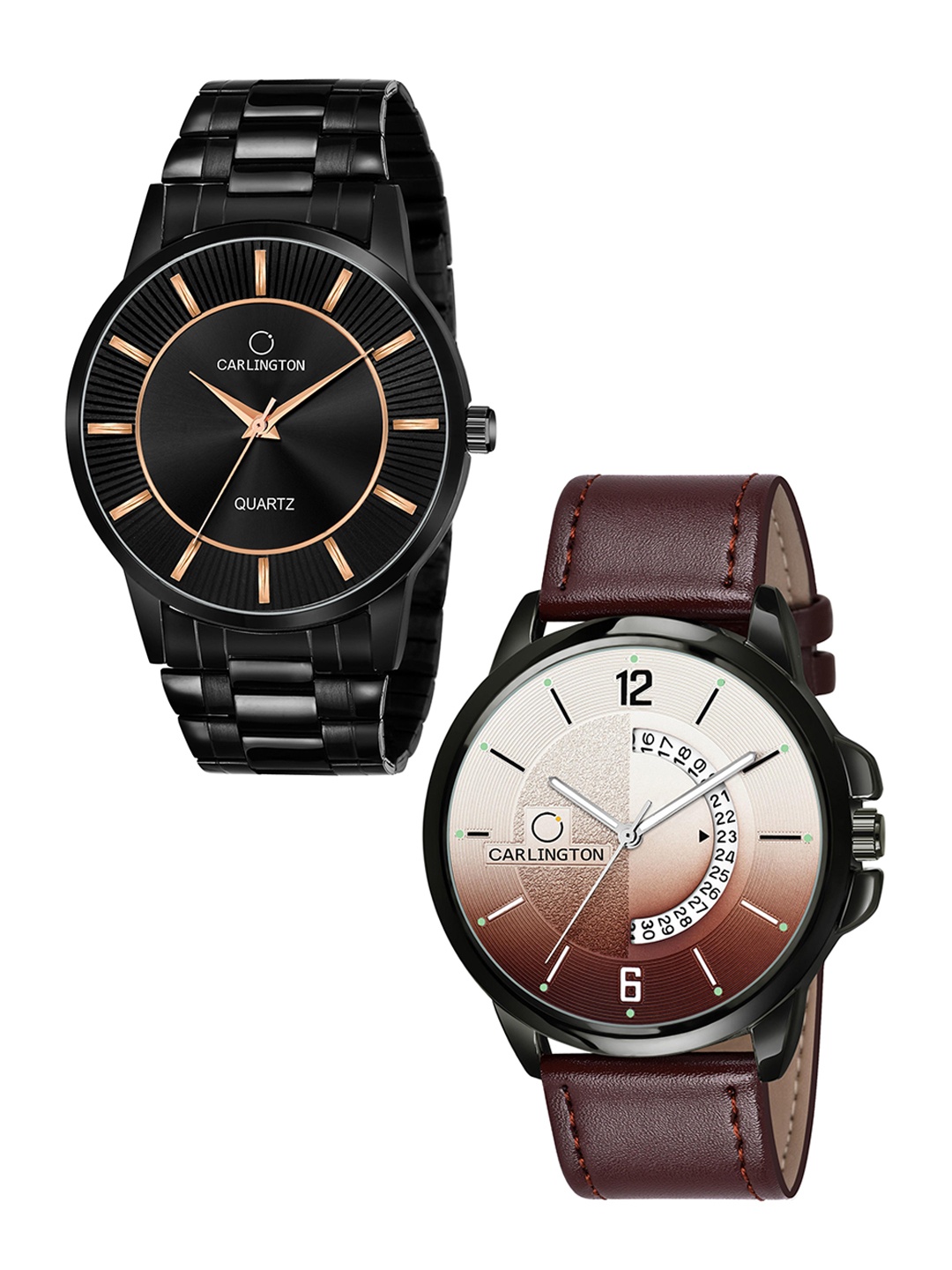 CARLINGTON Men Pack Of 2 Multicoloured Dial & Leather Analogue Watch CT6020 BB-CT1030, Black
CARLINGTON Men Pack Of 2 Multicoloured Dial & Leather Analogue Watch CT6020 BB-CT1030, Black