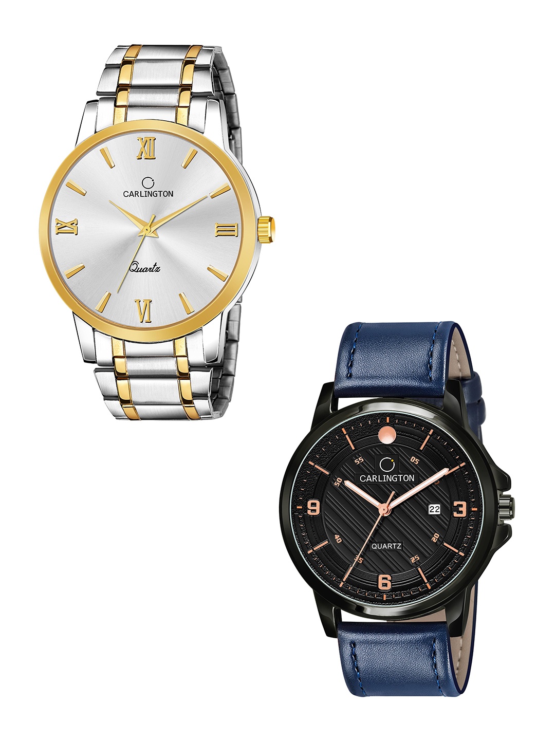 CARLINGTON Men Pack Of 2 Multicoloured Dial & Leather Analogue Watch CT6210 SS-CT1050, Silver
CARLINGTON Men Pack Of 2 Multicoloured Dial & Leather Analogue Watch CT6210 SS-CT1050, Silver