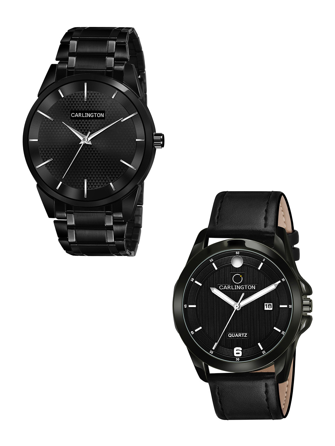 CARLINGTON Men Set of 2 Black Dial & Black Leather Bracelet Style Straps Analogue Watch
CARLINGTON Men Set of 2 Black Dial & Black Leather Bracelet Style Straps Analogue Watch