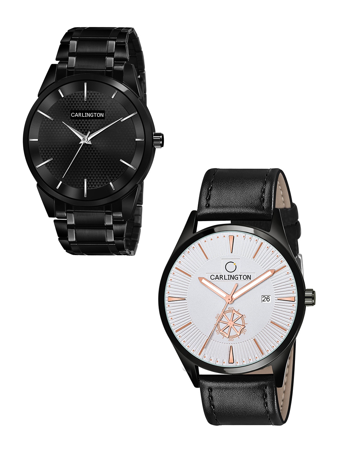 CARLINGTON Men Pack Of 2 Multicoloured Dial & Leather Analogue Watch CT6010 BB-CT1020, Black
CARLINGTON Men Pack Of 2 Multicoloured Dial & Leather Analogue Watch CT6010 BB-CT1020, Black