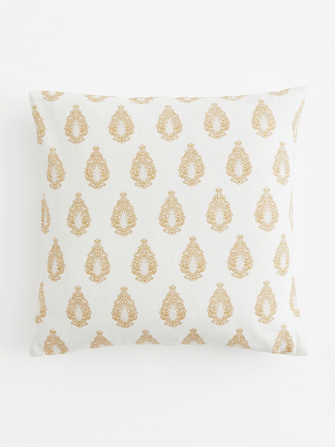 H&M White & Beige Patterned Cushion Cover