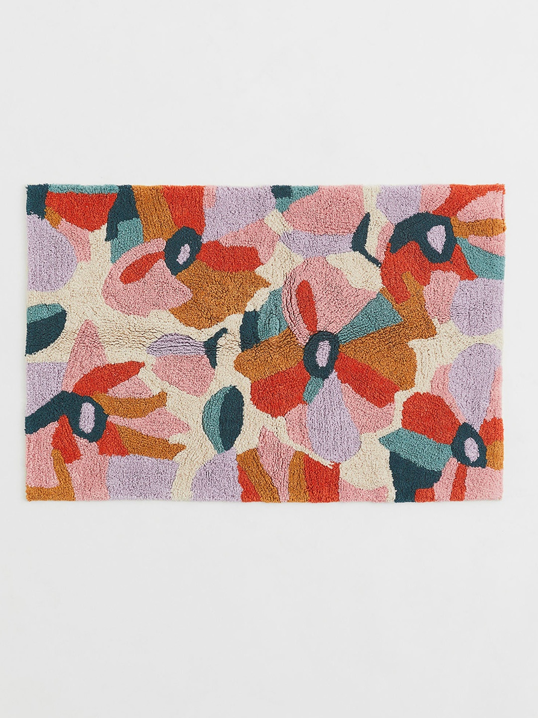 H&M Pink & Orange Self-Design Pure Cotton Deep-Pile Bath Mat
