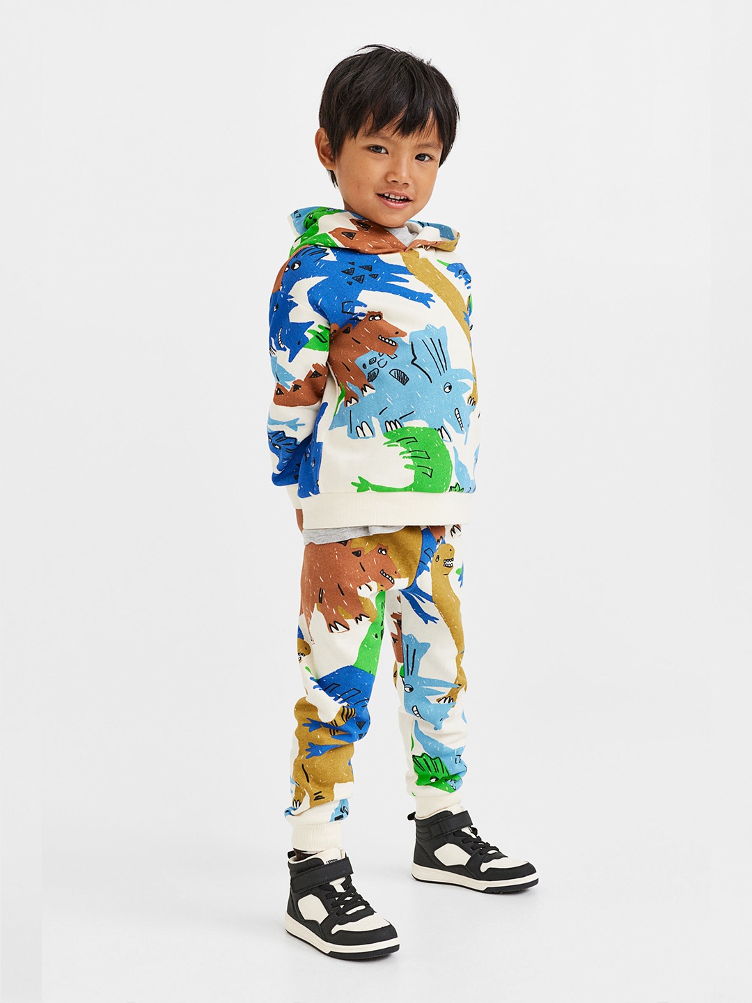 H&M Boys Printed Cotton Sweatshirt, Grey