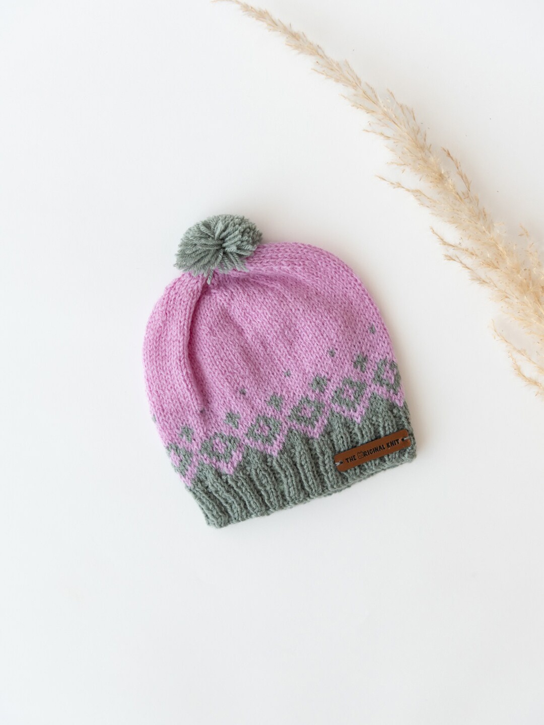 The Original Knit Unisex Kids Mauve & Grey Beanie