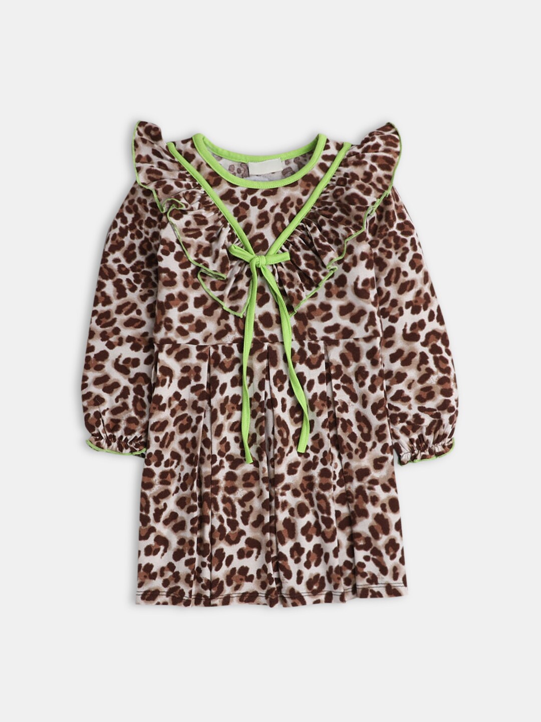 Hopscotch Brown Animal Printed A-Line Dress