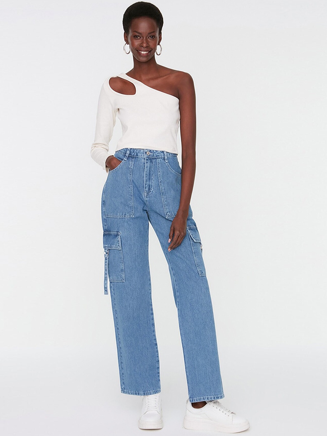 Trendyol Women Blue Straight Fit Jeans