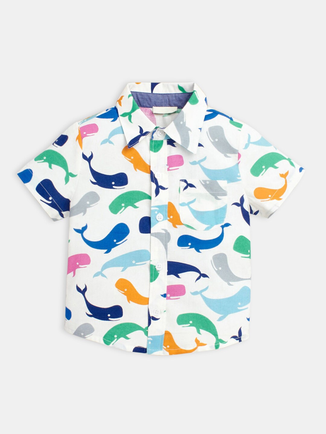 Hopscotch Boys Off White Printed Casual Shirt