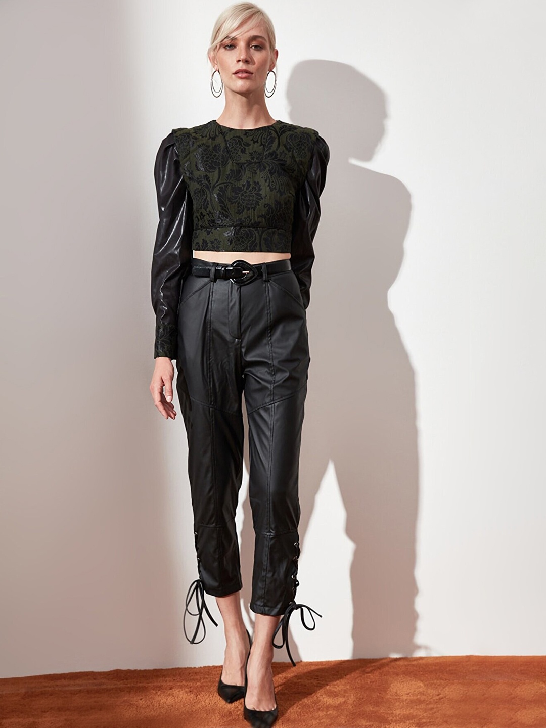 Trendyol Women Black Solid Trousers