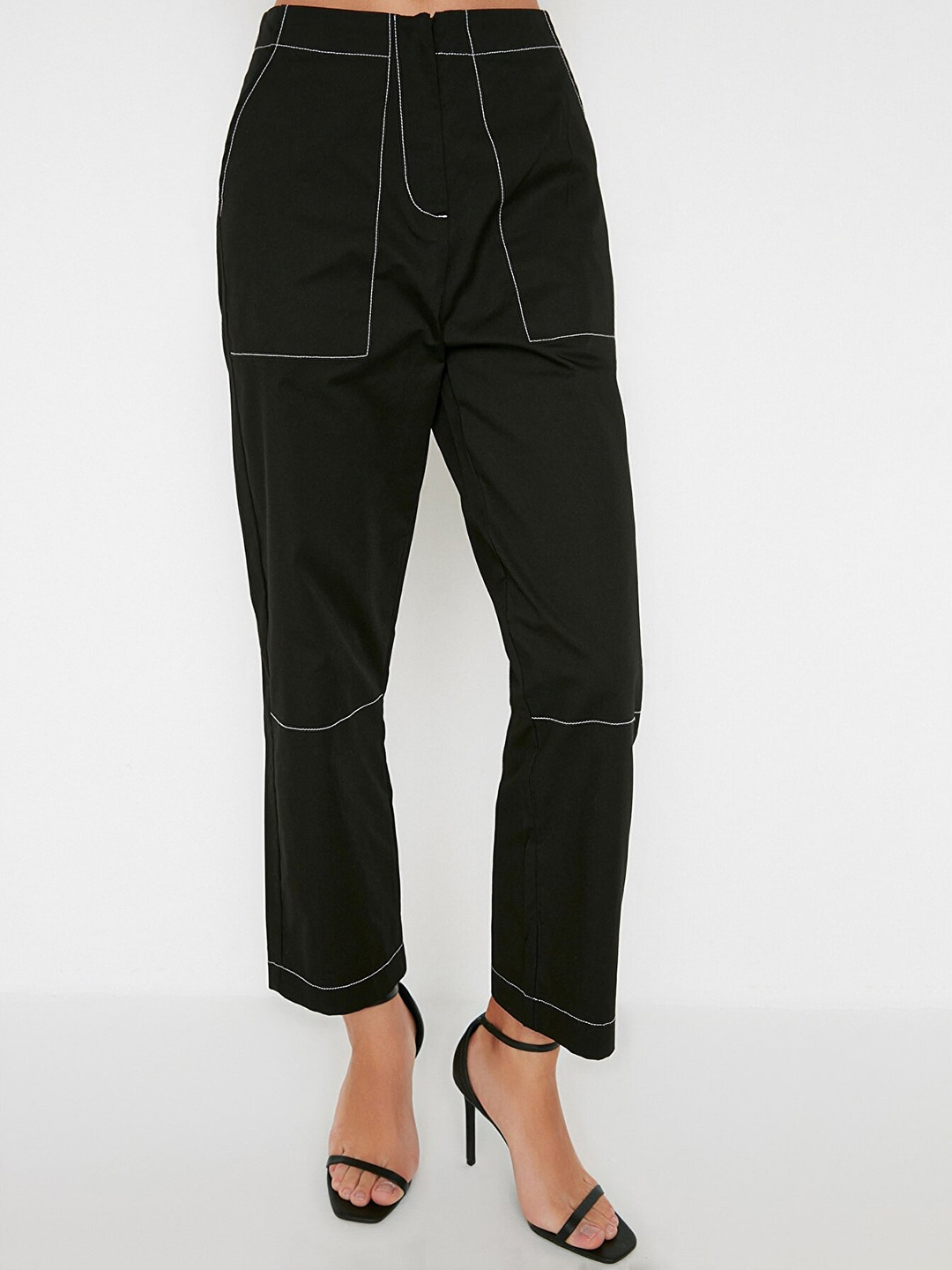 Trendyol Women Black Casual Trousers