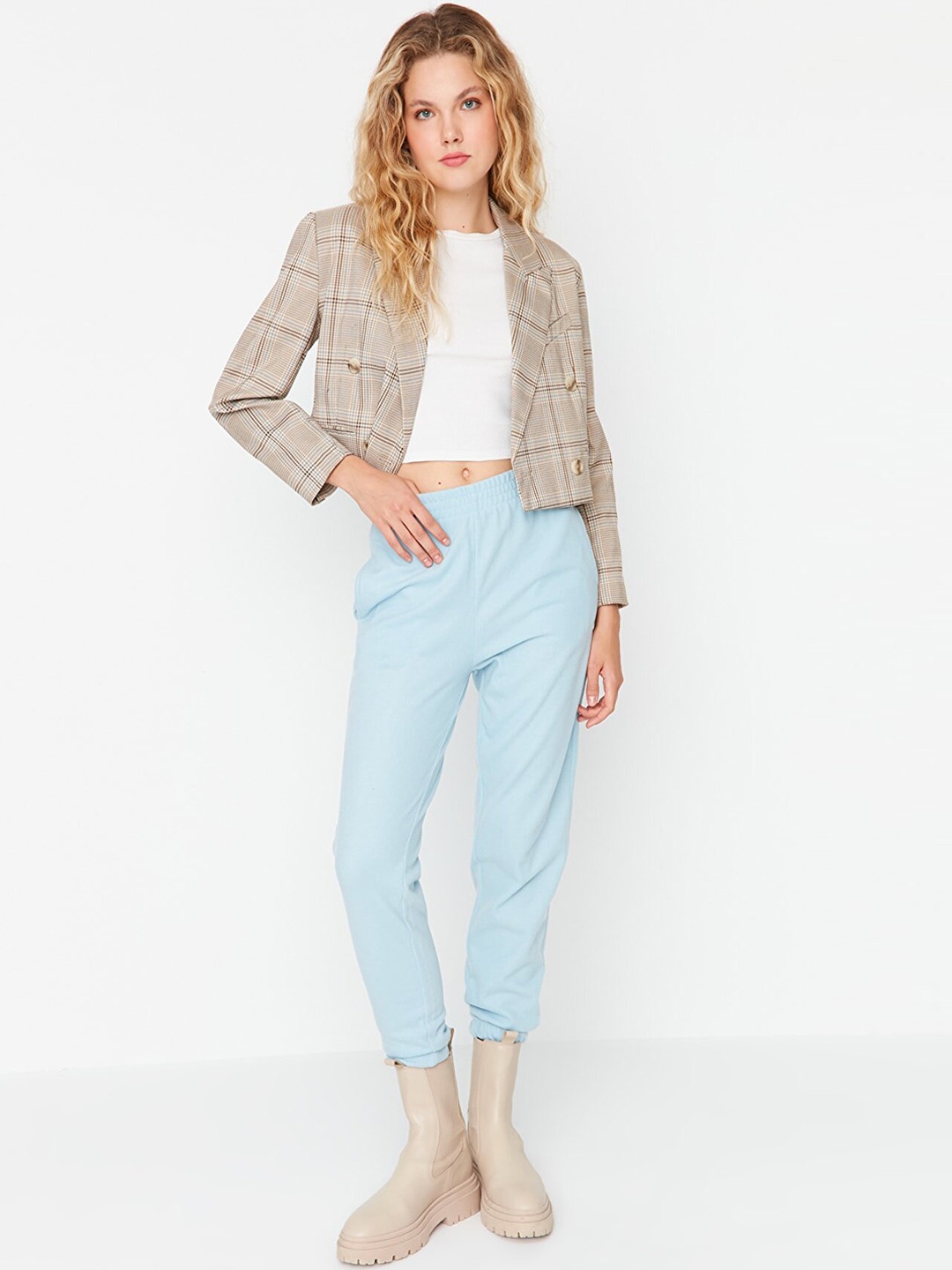 Trendyol Women Blue Slim Fit Trousers