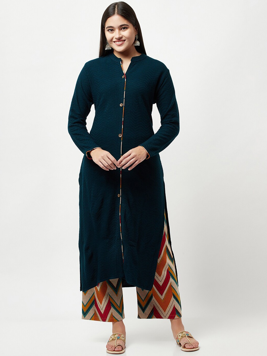 Knitstudio Women Rose Kurta with Trousers