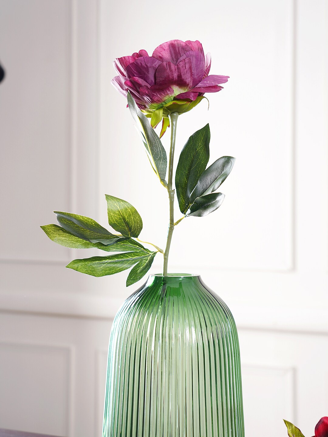 Pure Home and Living Set Of 2 Purple Solid Artificial Peony Flowers