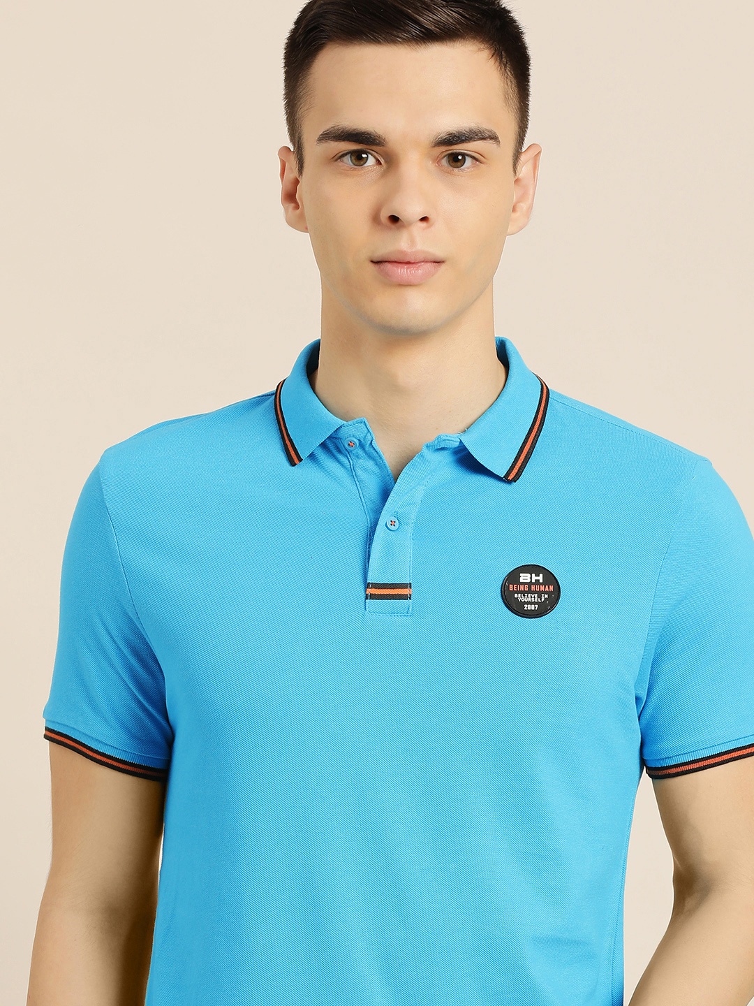 Being Human Men Blue Solid Polo Collar Pure Cotton Brand Logo Applique Slim Fit T-shirt
Being Human Men Blue Solid Polo Collar Pure Cotton Brand Logo Applique Slim Fit T-shirt