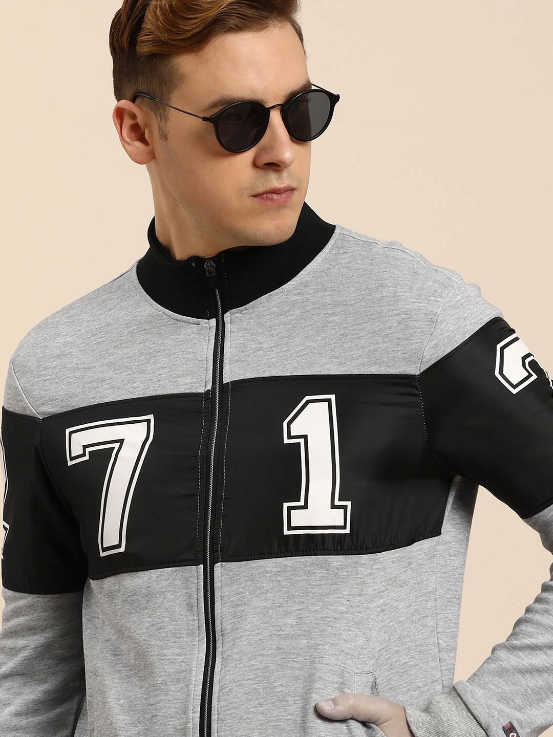 Being Human Men Colourblocked And Printed Front-Open Sweatshirt, Grey melange
Being Human Men Colourblocked And Printed Front-Open Sweatshirt, Grey melange