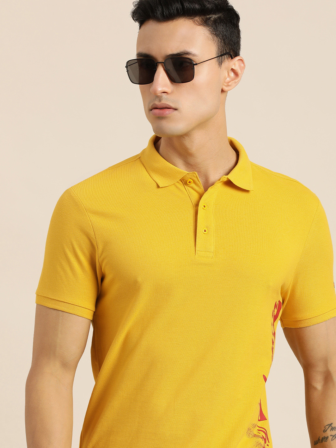 Being Human Men Yellow Brand Logo Placement Print Polo Collar Pure Cotton Slim Fit T-shirt
Being Human Men Yellow Brand Logo Placement Print Polo Collar Pure Cotton Slim Fit T-shirt