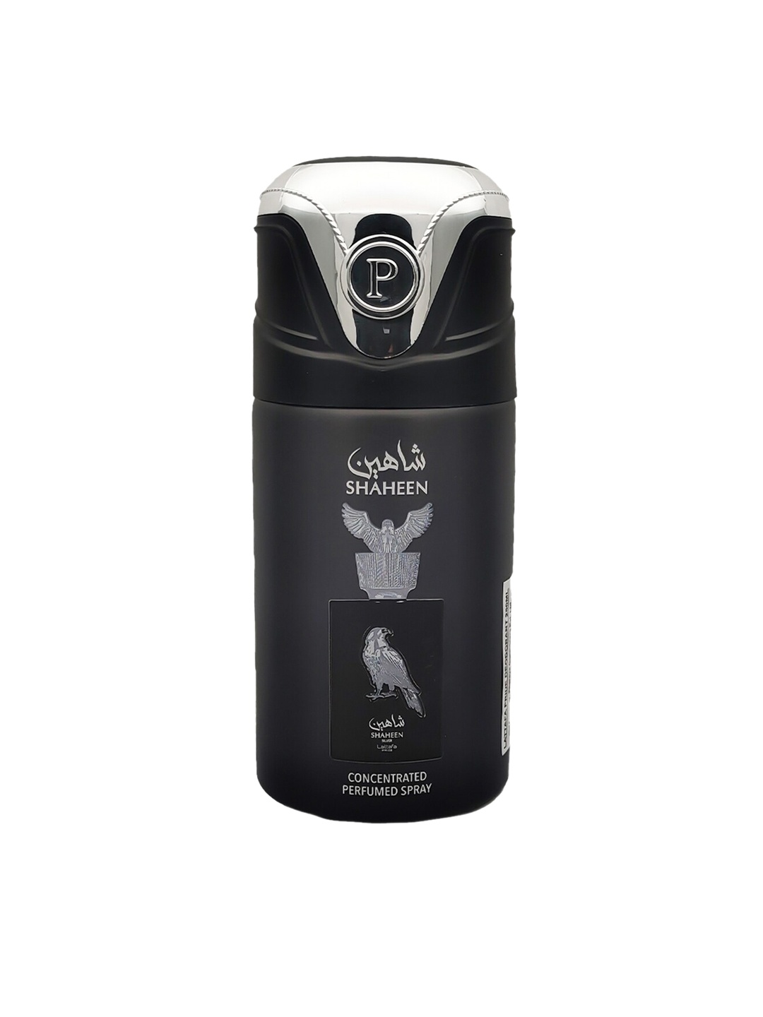 Lattafa Pride Shaheen Silver Perfumed Body Spray 250ml, Black