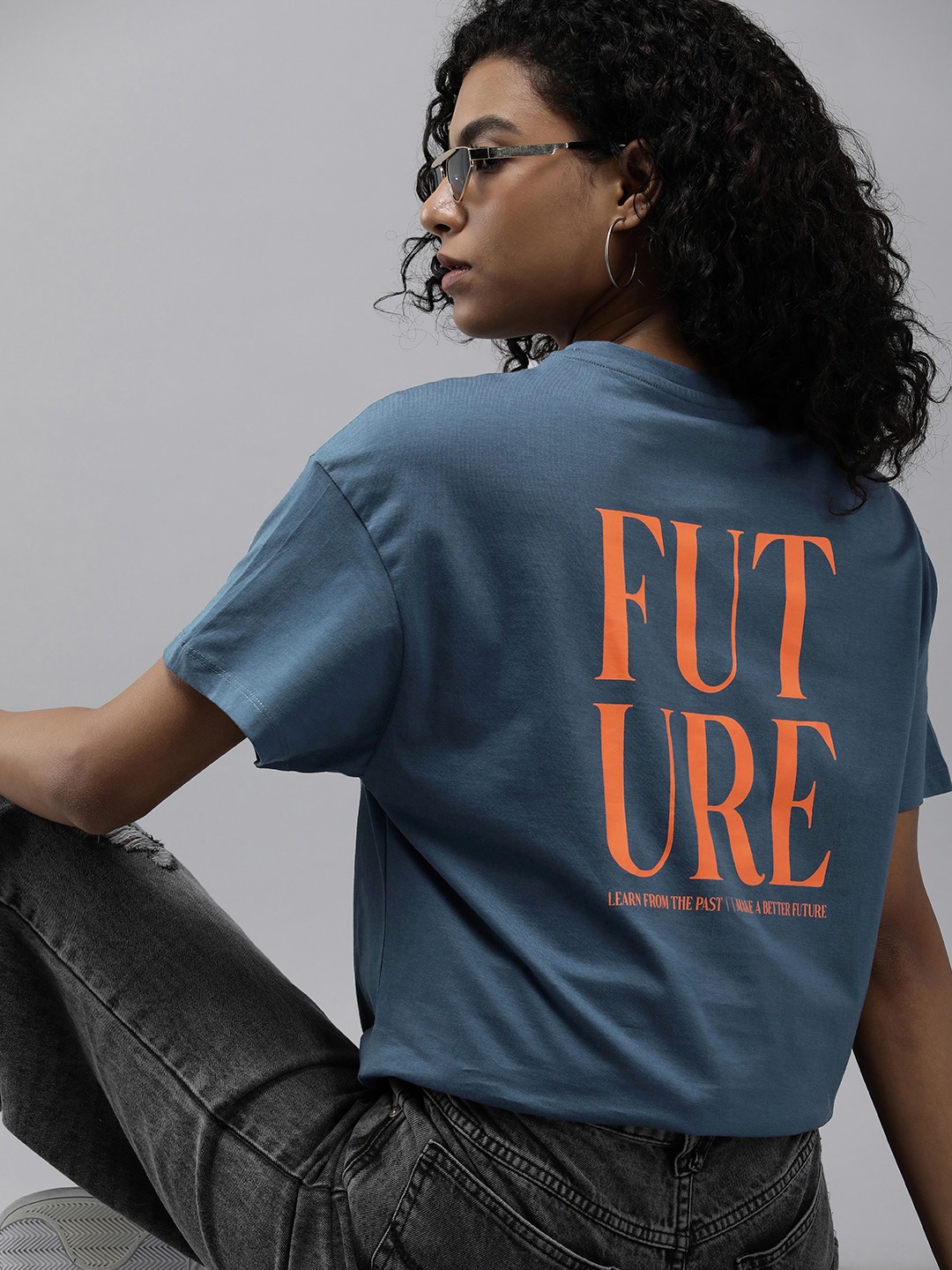 The Roadster Lifestyle Co. Women Pure Cotton Printed Drop-Shoulder Sleeves T-shirt, Blue
The Roadster Lifestyle Co. Women Pure Cotton Printed Drop-Shoulder Sleeves T-shirt, Blue