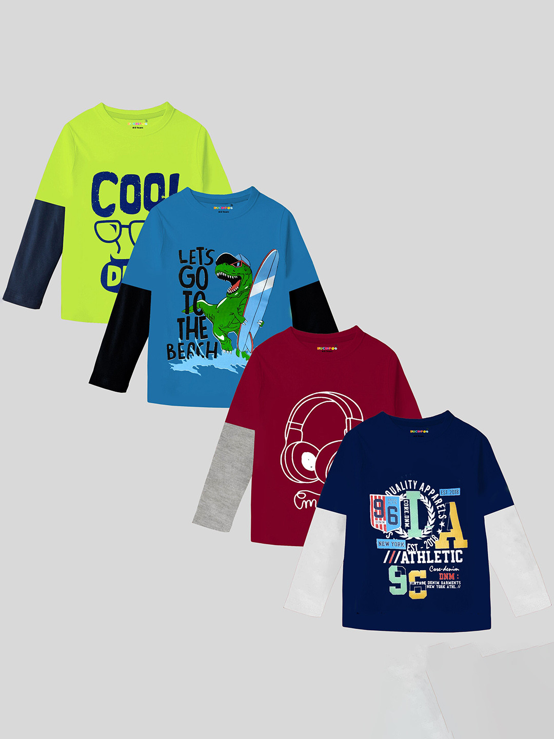 KUCHIPOO Boys Pack Of 4 Printed T-shirt, Navy blue
KUCHIPOO Boys Pack Of 4 Printed T-shirt, Navy blue