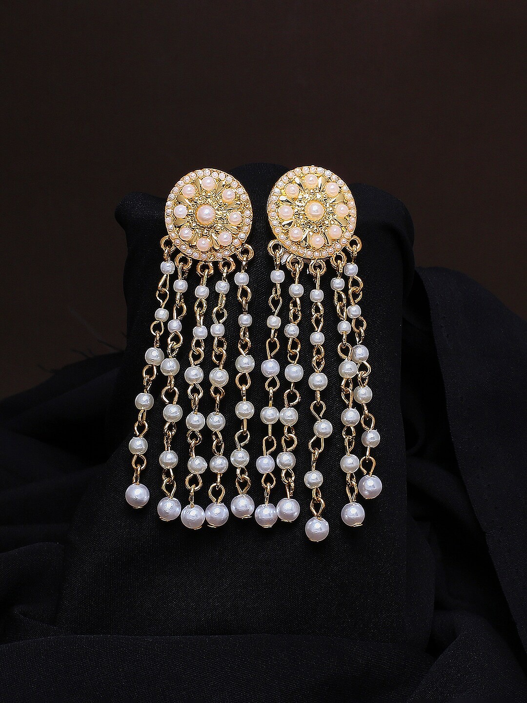 Lilly & sparkle White Gold-Plated Contemporary Drop Earrings