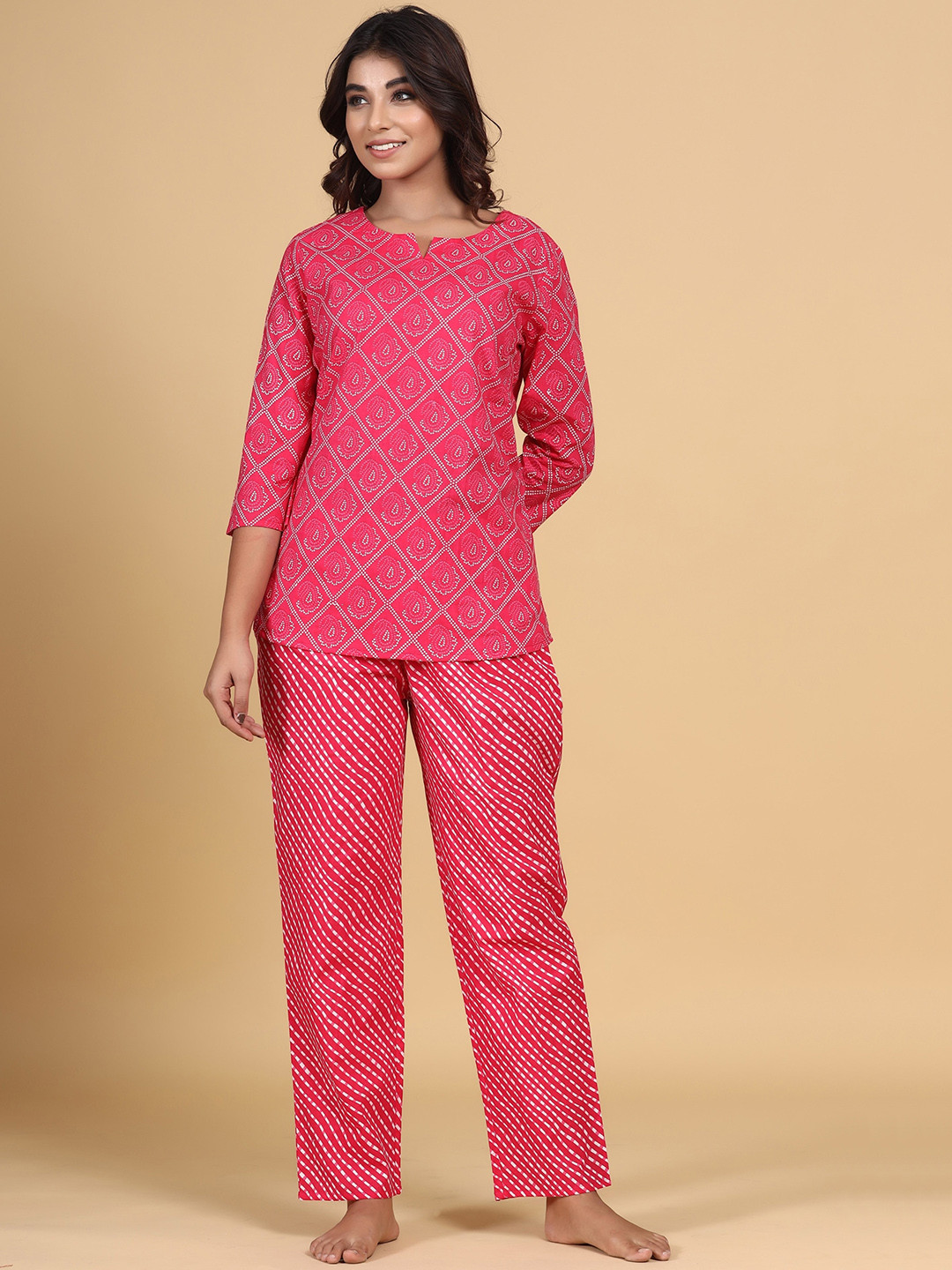 mirari Women Pink Printed Cotton Nightsuit
mirari Women Pink Printed Cotton Nightsuit