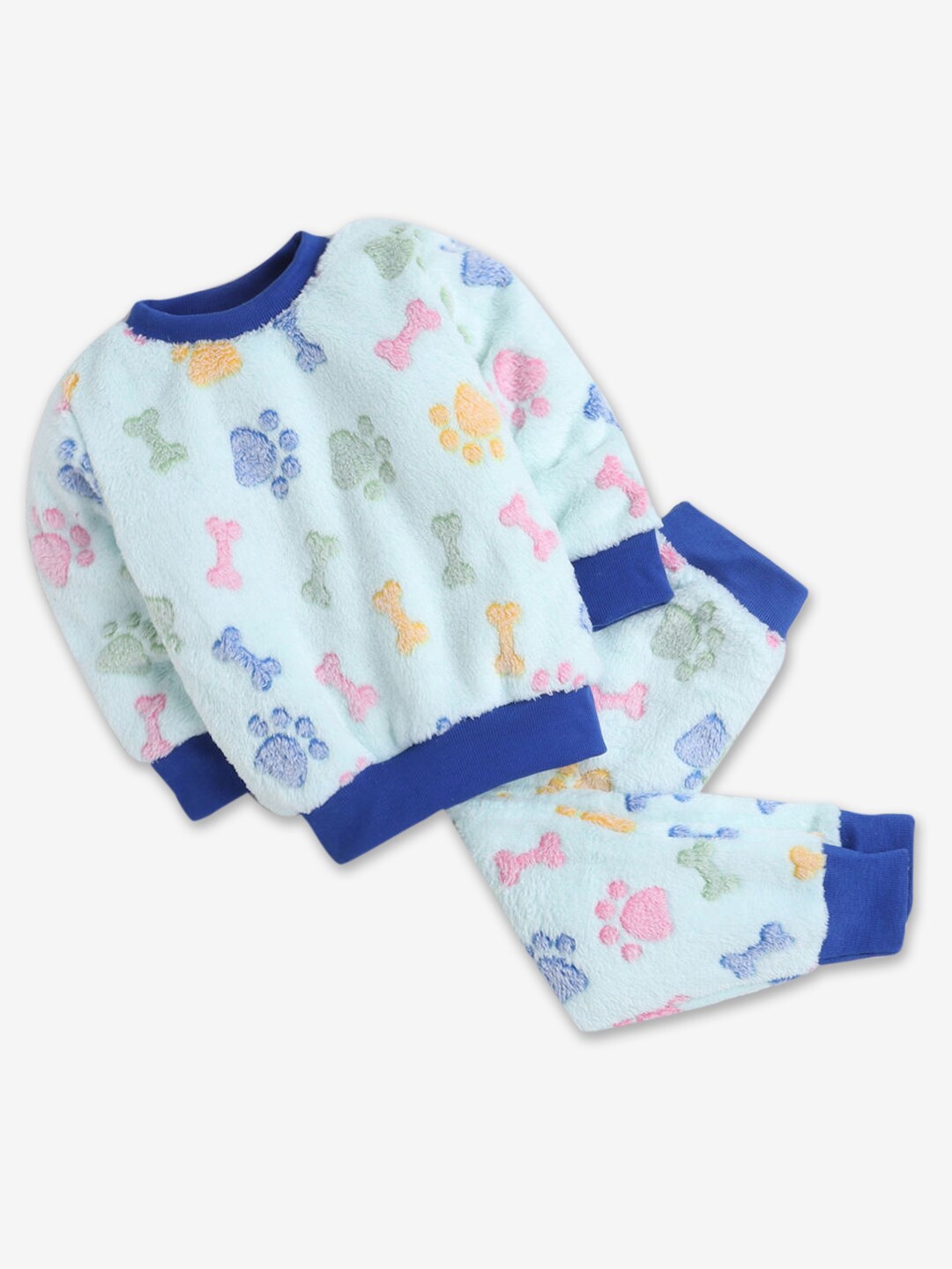 Hopscotch Girls Blue & Pink Printed Top with Trousers