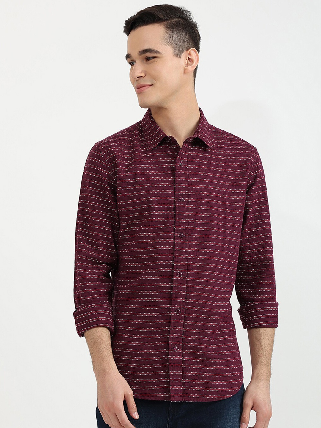 United Colors of Benetton Men Maroon Slim Fit Horizontal Striped Cotton Casual Shirt
United Colors of Benetton Men Maroon Slim Fit Horizontal Striped Cotton Casual Shirt