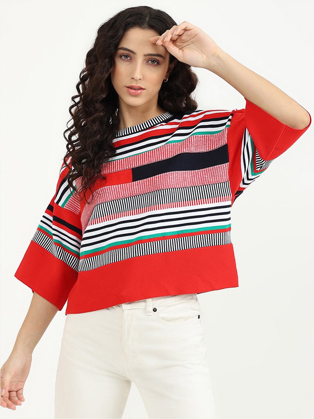 United Colors of Benetton Women Multicolored Striped Round Neck Pure Cotton Boxy Top, Multi
United Colors of Benetton Women Multicolored Striped Round Neck Pure Cotton Boxy Top, Multi