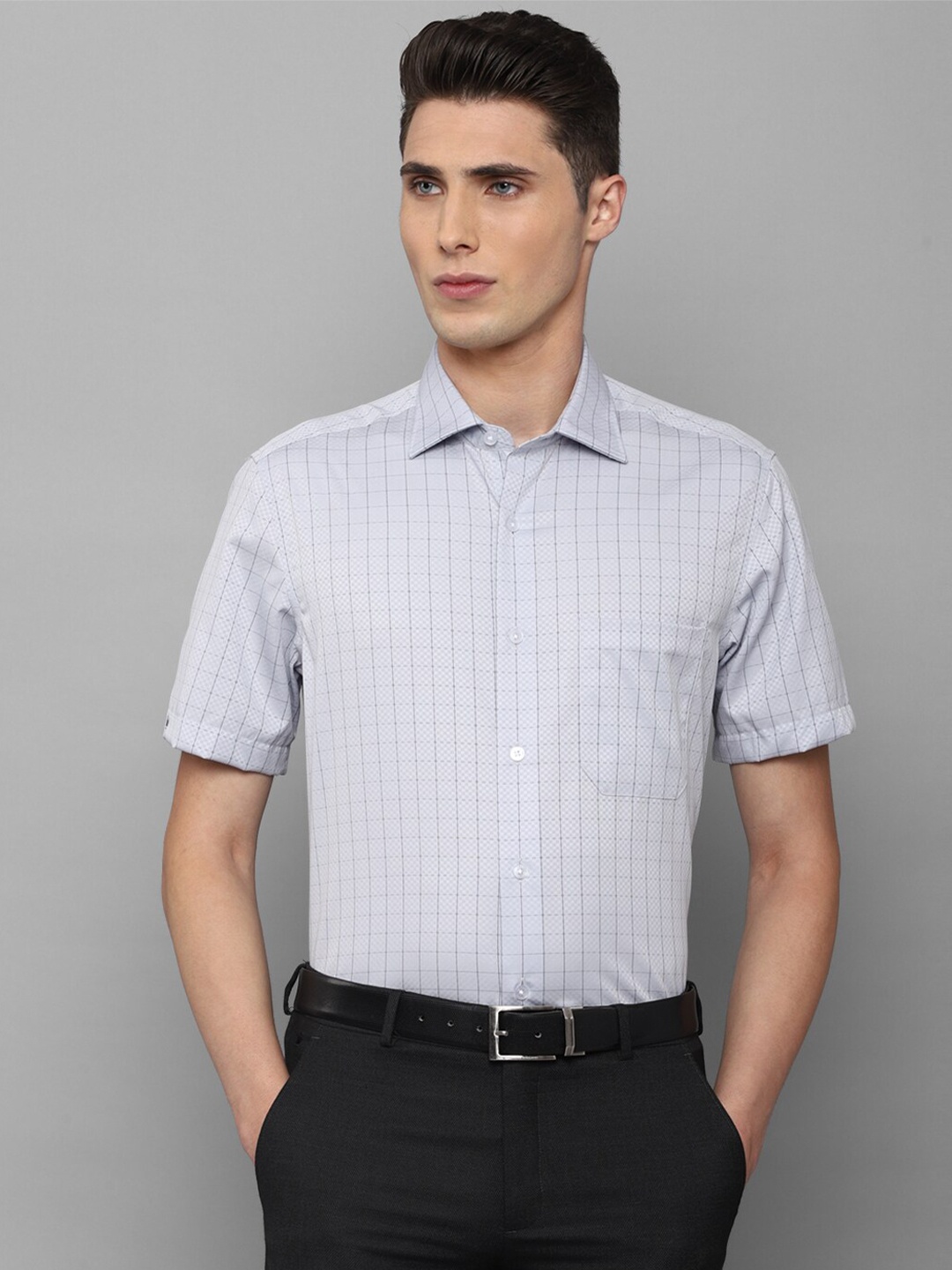 Louis Philippe Permapress Men Grey Grid Tattersall Checked Pure Cotton Wrinkle Free Formal Shirt
Louis Philippe Permapress Men Grey Grid Tattersall Checked Pure Cotton Wrinkle Free Formal Shirt