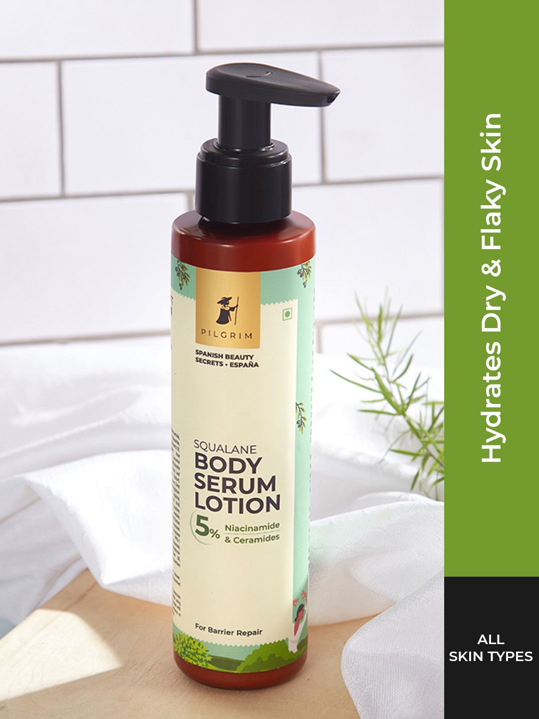 Pilgrim Squalane 5% Niacinamide & Ceramides Body Serum Lotion for Dry & Itchy Skin-150ml, White
Pilgrim Squalane 5% Niacinamide & Ceramides Body Serum Lotion for Dry & Itchy Skin-150ml, White