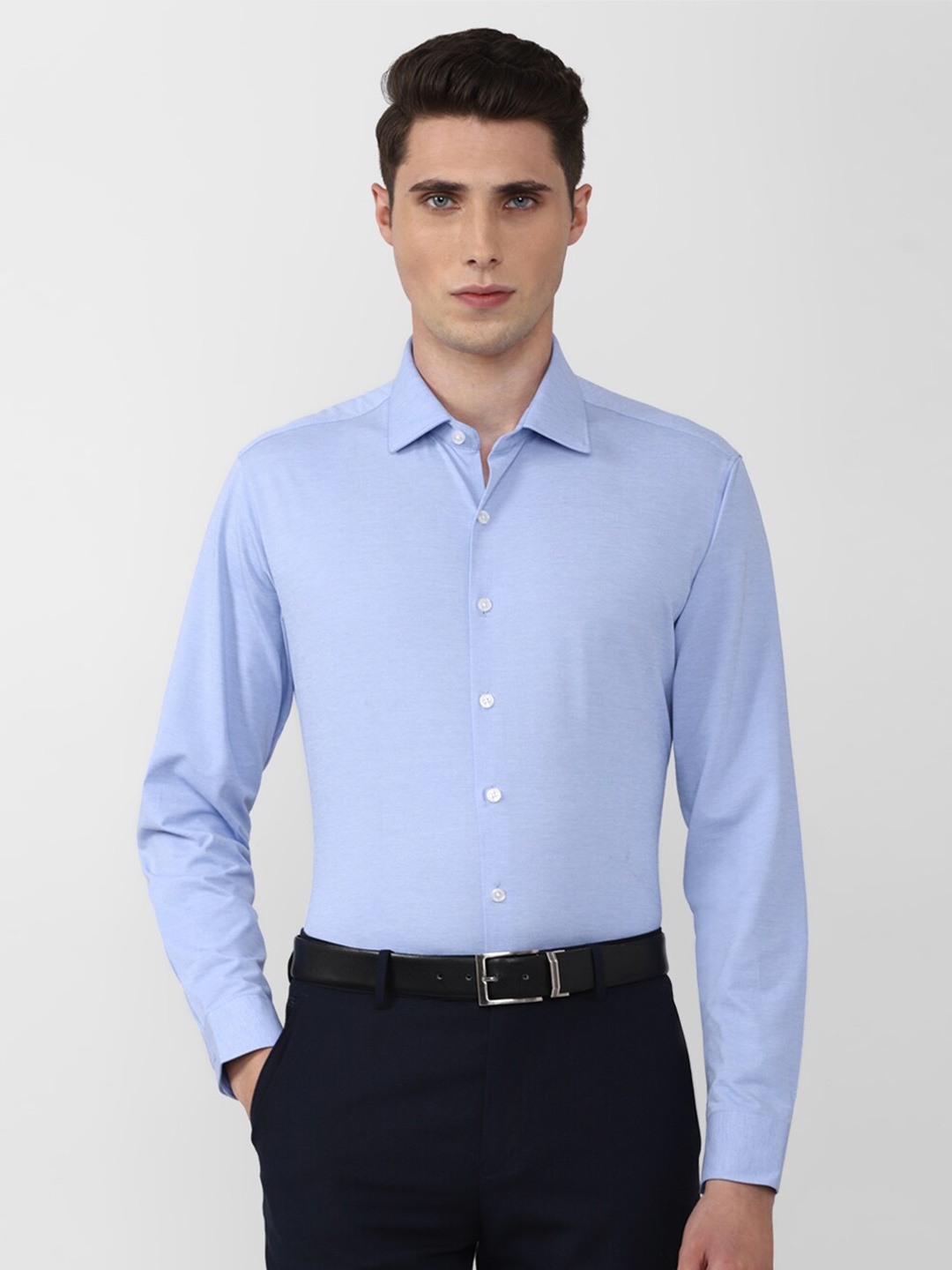 Van Heusen Men Blue Slim Fit Cotton Formal Shirt