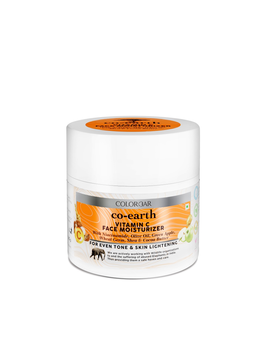 Colorbar Co-Earth Vitamin C Face Moisturizer with Niacinamide & Olive Oil - 100 g, Orange
Colorbar Co-Earth Vitamin C Face Moisturizer with Niacinamide & Olive Oil - 100 g, Orange