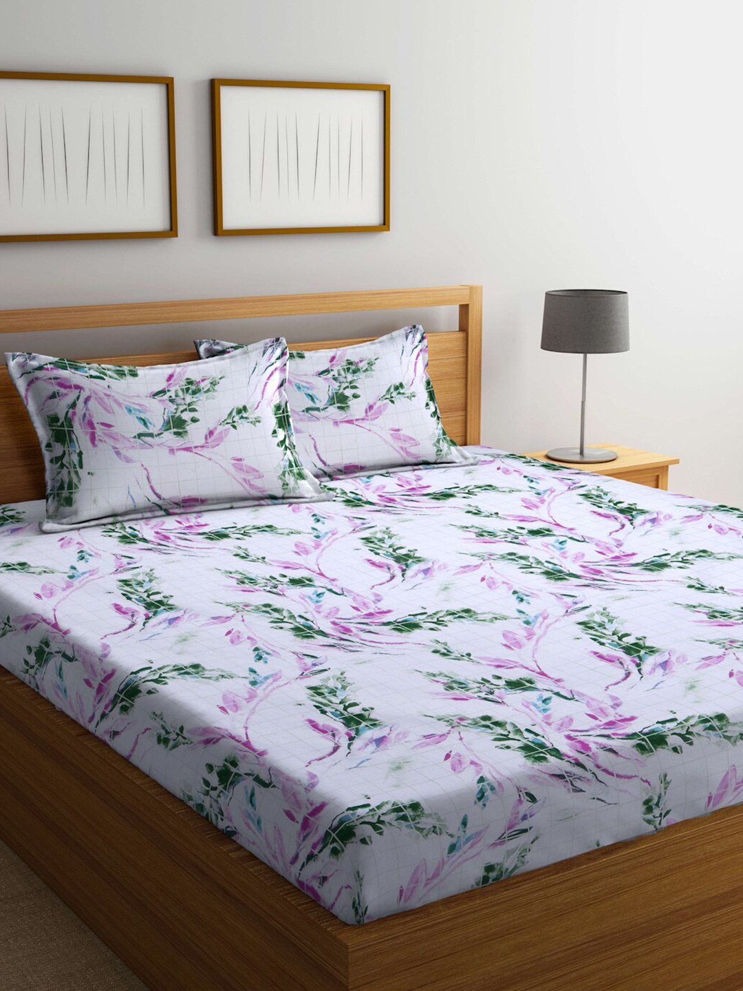 BOMBAY DYEING White & Purple Floral Cotton 100 TC King Bedsheet with 2 Pillow Covers
BOMBAY DYEING White & Purple Floral Cotton 100 TC King Bedsheet with 2 Pillow Covers