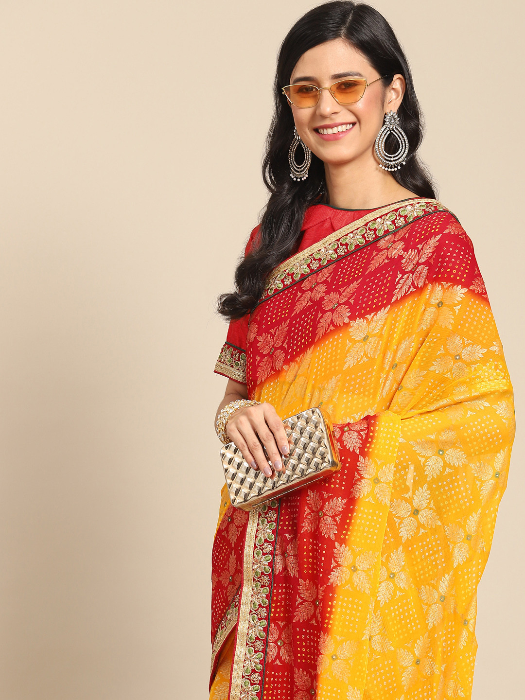 RAJGRANTH Yellow Bandhani Zari Saree
RAJGRANTH Yellow Bandhani Zari Saree