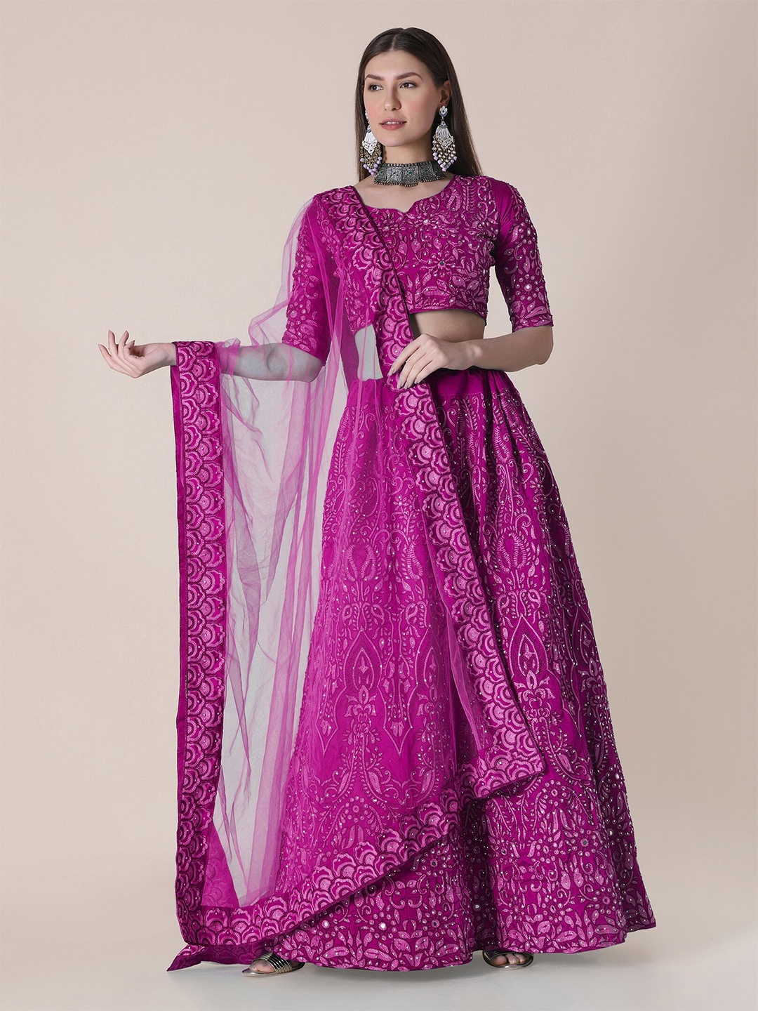 Warthy Ent Purple Embroidered Thread Work Semi-Stitched Lehenga & Unstitched Blouse With Dupatta
Warthy Ent Purple Embroidered Thread Work Semi-Stitched Lehenga & Unstitched Blouse With Dupatta
