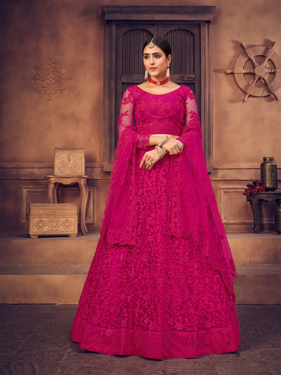 Warthy Ent Pink Embroidered Thread Work Semi-Stitched Lehenga & Unstitched Blouse With Dupatta
Warthy Ent Pink Embroidered Thread Work Semi-Stitched Lehenga & Unstitched Blouse With Dupatta