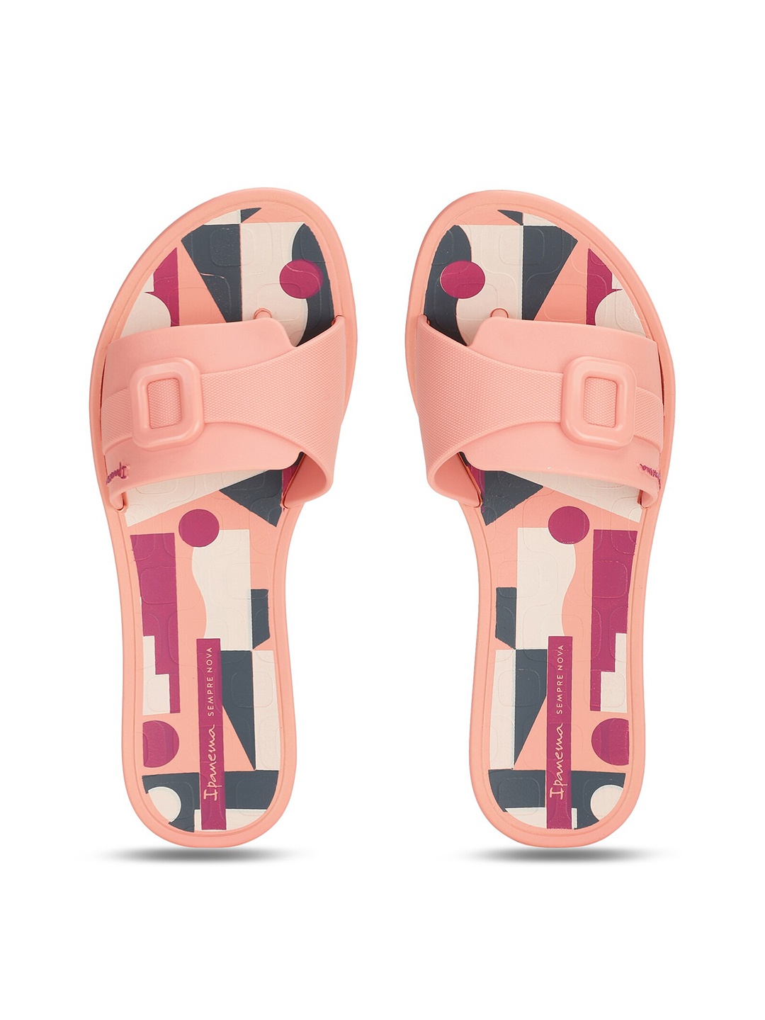 iPanema Women Pink & Beige Printed Sliders