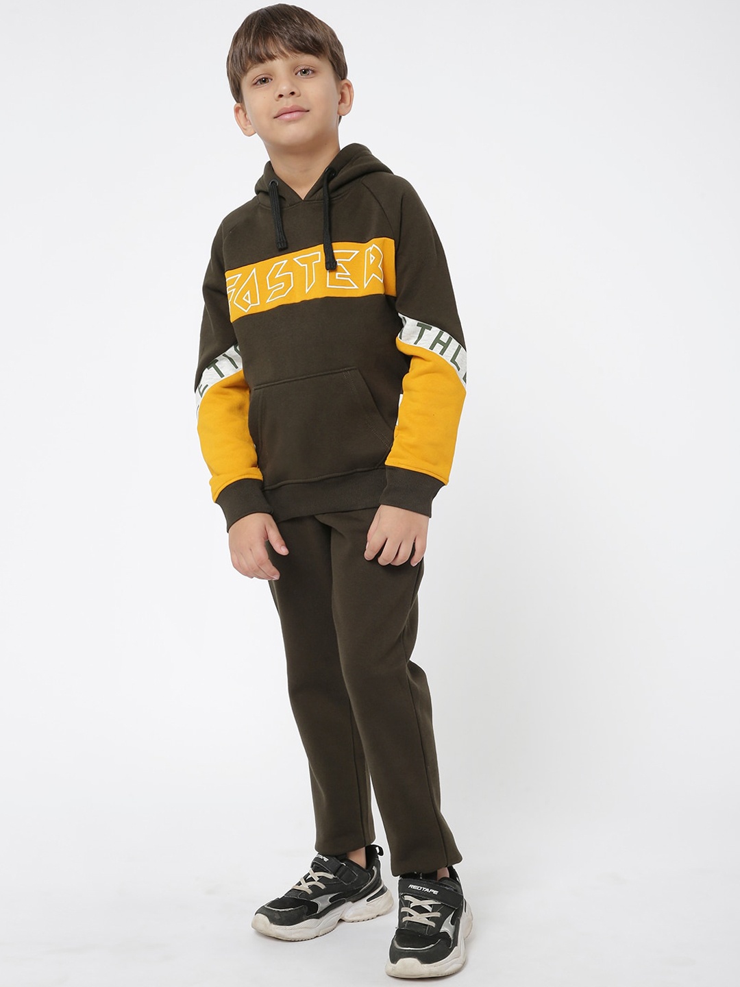 Sweet Dreams Boys Olive-Green Colorblocked Tracksuits